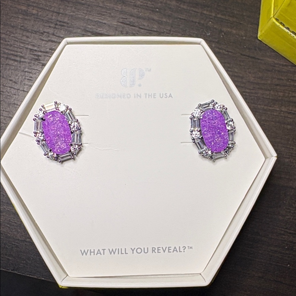 Bomb Party OG ER42776 Lavender Ice Crystal Studs
